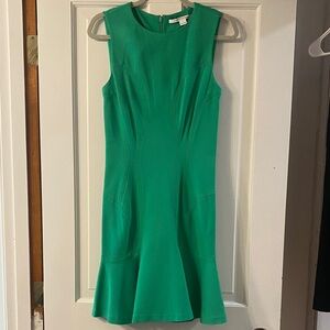 Diane Von Furstenberg Vibrant Green Sleeveless Fit-and-Flare Jaelyn Dress